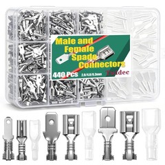 /440Pcs 2.8/4.8/6.3mm Quick Splice Male and Female Wire Spade Connector Crimp Te