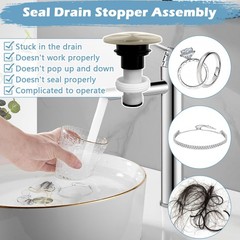 972-098J Plumbing-Equipment Brushed Nickel Drain Sink Stopper, Silver