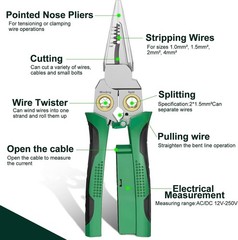 GADO Heavy Duty 8-in-1 Wire Stripper and Cutter with Dual Alarms & Voltage Teste