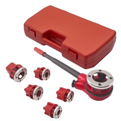 Ratchet Pipe Threader Kit Die Bar Head Handle Tool Set 1/4&rdquo; 3/4&rdquo; w/ 6 Dies