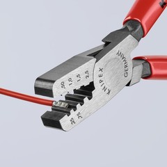 KNIPEX 97 61 145 A Cable Link Crimping Pliers &ndash; Red and Silver Tools