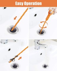 Hair Drain Clog Remover Tool &ndash; 6 &times; 25Inch Sink Snake + 1 &times; 24Inch Drain Clean&hellip;