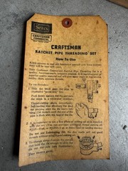 Vintage Sears Craftsman Pipe Threading Set 3-Die Solid Ratchet #95396 🇺🇸
