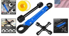 Angle Stop Wrench Kit Plumbing Tools Chrome Vanadium Steel Blue 3 Piece