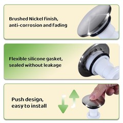 Replacement for Pfister 972098 Push-Seal Drain Assembly &ndash; Brushed Nickel Drai&hellip;
