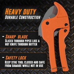 American Mutt Tools 1.5&rdquo; PVC Pipe Cutter &ndash; Heavy Duty Ratcheting PVC Cutter
