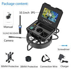 50M Pipe Inspection Camera with Locator Drain Sewer Camera 10.1&Prime; Monitor DVR