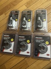 3 RIDGID CONSTANT SWING CUTTER 31622 & 3 C-STYLE CUTTER