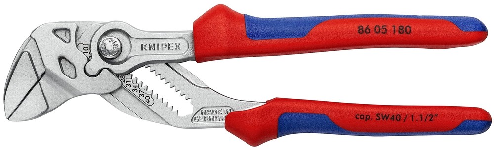 KNIPEX Tools Pliers Wrench Chrome Multi-Component 8605180 7-1/4 inches