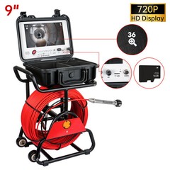 Sewer Camera Self-leveling+512HZ Sonde Endoscope 9Inch HD Screen 16GB DVR (10M)