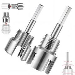 Otoolling 2 Pcs Pipe Thread Cutting Tool Integrated Internal 2 Sizes, Silver