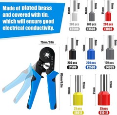 Luney Crimping Tool Set with 1250PCS Wire Ferrules, Self-Adjustable Ratchet Plie