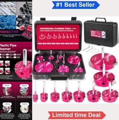 9 Piece PVC Pipe Reamer Kit 1/2 to 4 Inch For Sch40 ABS CPVC Drill Attachment