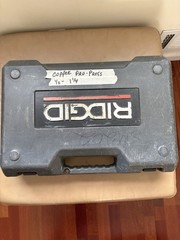 Ridgid RP 200-B Compact Press Tool Kit w/4 Jaws 1/2&Prime;-1-1/4 Battery, Case Used