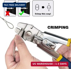 Sanuke Wire Rope Crimping Swaging Tool Cable Crimps up to 2.0mm with 140pcs 4siz
