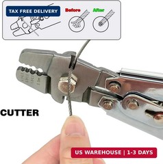 Sanuke Wire Rope Crimping Swaging Tool Cable Crimps up to 2.0mm with 140pcs 4siz