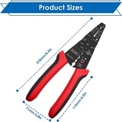 Red Wire Crimping tool Wire crimper,stripper and cutter for insulated/Bare/Heat