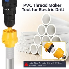 PVC Pipe Threader Cutting Tool For 1/2 And 3/4 Inch Water Pipes Die Wrench