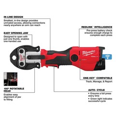 Milwaukee M12 Force Logic Press Tool Kit With Onekey With 1/2 Inch 1&rdquo; Inch
