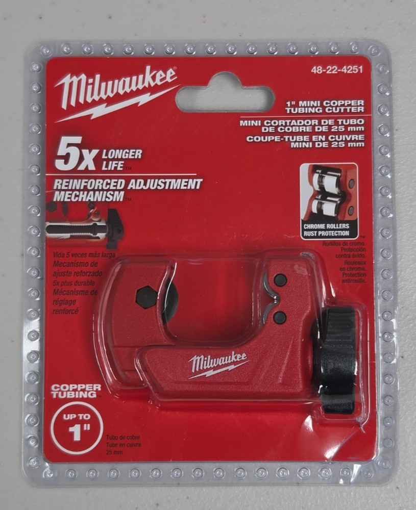 Milwaukee Tool 48-22-4251 NEW up to 1&Prime; Mini Copper Tubing Pipe Cutter Plumbing