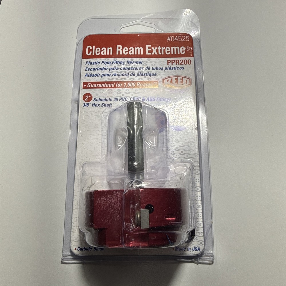 Reed Tool PPR200 Clean Ream Extreme with 3/8-Inch Hex Shaft, 2-Inch Head, 2 x 2