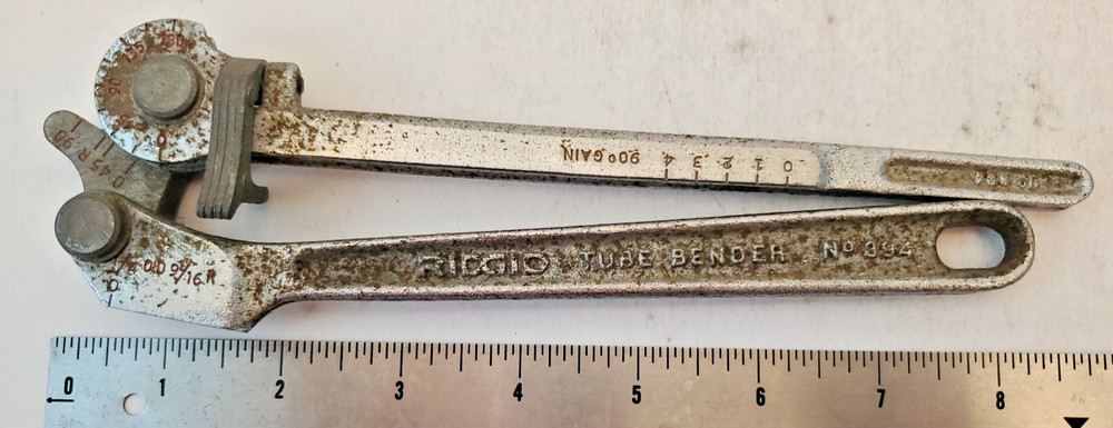 The Ridgid Tool Co Pipe Tube Bender 1/4&Prime; OD 9/16&Prime; R No. 394 Made in USA