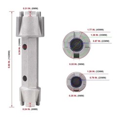 HAUTMEC Tub Drain Remover Wrench Tool Heavy Duty Aluminum PL0030