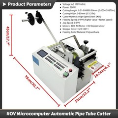 110V Microcomputer Automatic Pipe Cutting Machine Plastic Tube PE Hose Cutter