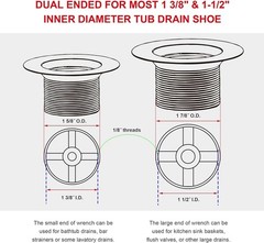 Aluminum Tub Drain Wrench Tool &ndash; Effortless Drain Installation & Removal