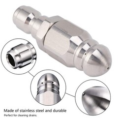 Sewer Jetter Nozzle, 5000 PSI High Pressure Drain Cleaning Nozzle, 1/4&Prime; Quick&hellip;