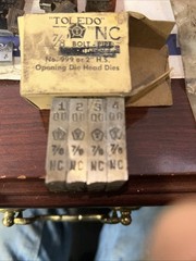 Toledo Beaver Die 7/8-9 Bolt Dies for No. 999 or 2&Prime; H.S. Opening Die Head Dies