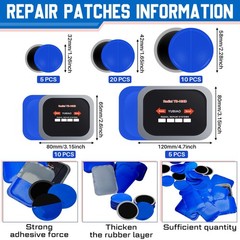 50Pcs Tire Repair Patches, 5 Sizes, Heavy Duty Radial Plug Kit