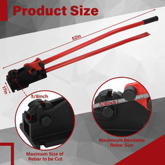 Rebar Bender & Cutter 2 in 1 Rod Bender Metal Bending Tool Manual Effortlessly C