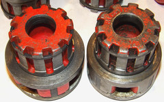 RIDGID 00-R MANUAL PIPE THREADER RATCHET HEAD & 6 DIES! 1, 3/4, 1/2, 3/8, 3/16&Prime;!
