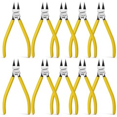 10 Pack Flush Cutters, Wire Cutters, 6&rdquo; Flush Cut Pliers | Spring Loaded Side