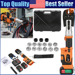 Copper Pro Press Tool Pipe Crimping Kit Press Tool Battery Kit 1/2&Prime; 3/4&Prime; 1&Prime; Jaw