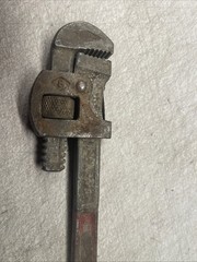 Vintage Stillson 8&Prime; Pipe Wrench Steel Forged Made in USA