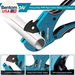 PVC Pipe Cutter, up to 2-1/2&Prime;, Ratchet Pipe Cutter Heavy-Duty, Pex Cutting Tool