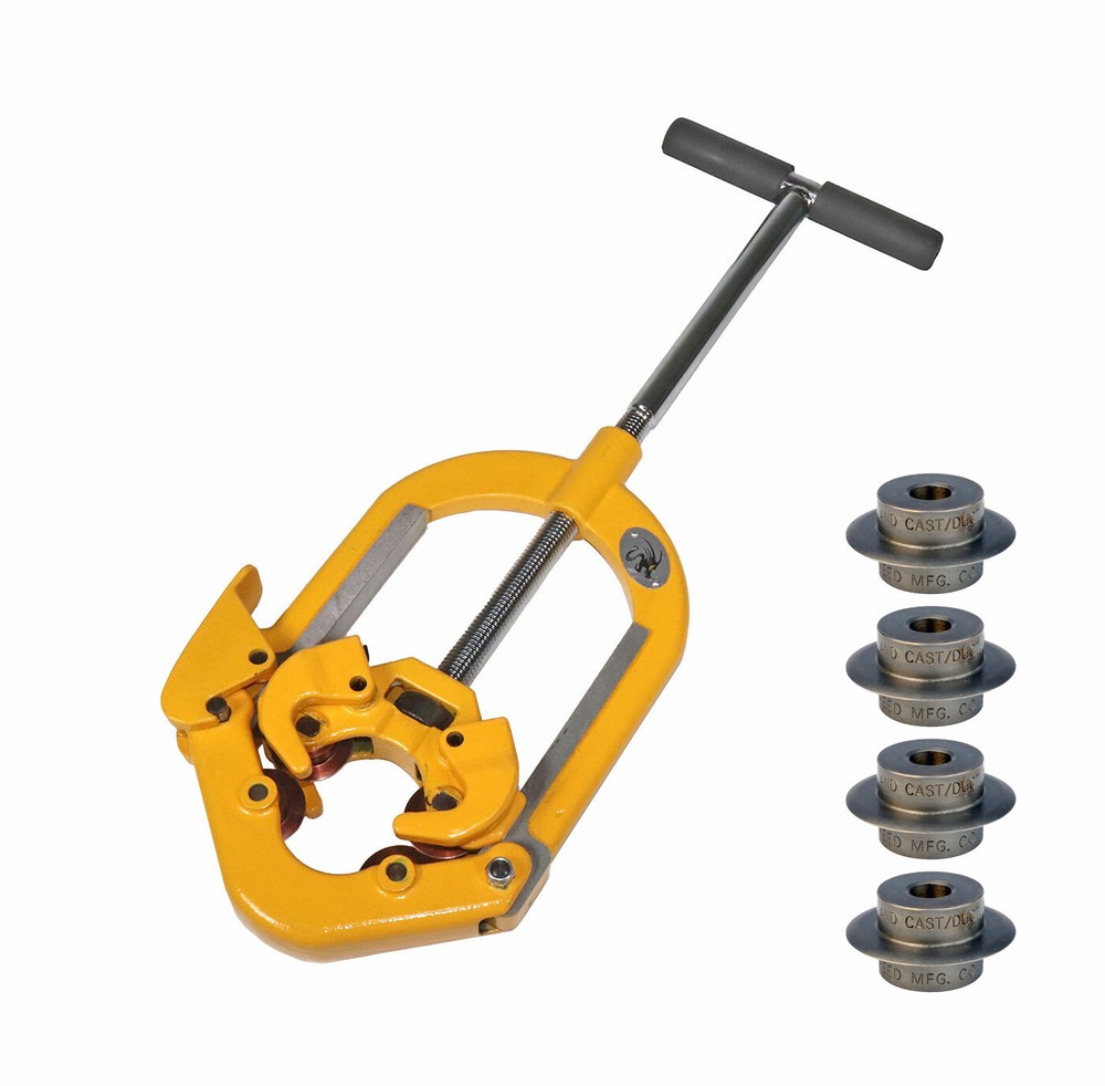 Steel Dragon Tools&reg; H4 Hinged 2&Prime;-4&Prime; Pipe Cutter with 4 Reed&reg; 03505 Cutter Wheels