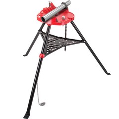 VEVOR 460-6 Tripod Pipe Chain Vise 6&Prime; Capacity Foldable Steel Legs w/ Tool Tray