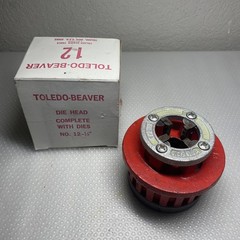 Toledo No 12 Die Head Set With Dies 2&Prime;, 1&Prime;, 3/4, 1/2&Prime;, 3/8&Prime;, 1/4&Prime;, 1/8&Prime; **AS IS*