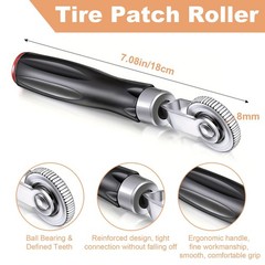 Tire Repair Patch Kit 24Pcs, Plugs, Roller, Buffing Wheel, Drill Bits