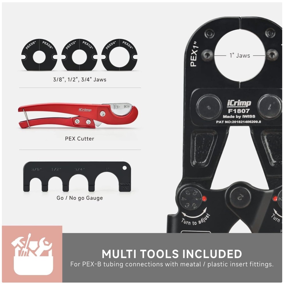 iCrimp Pex Crimping Tool with Cutter &ndash; ASTM F1807 Approved
