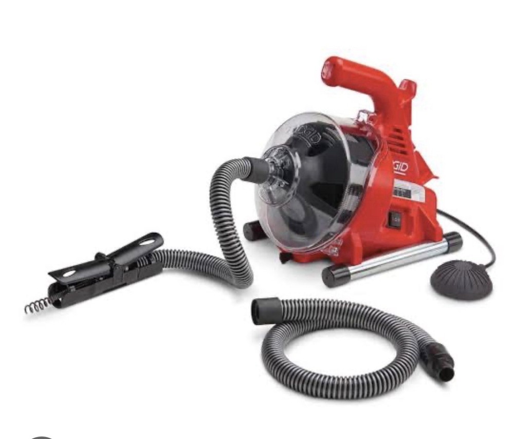 RIDGID PowerClear Drain Snake Machine 25 ft Inner Core Cable 120V 0.25&Prime;