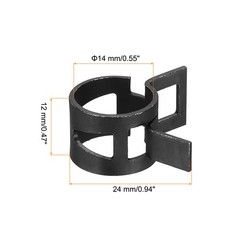 10 Pcs Fuel Line Clamps Spring Band Hose Clamps 1/2&Prime; 14mm, Black