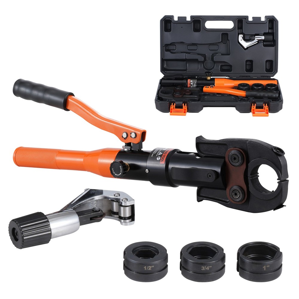 Uimoso Copper Tube Crimp Tool with 1/2&Prime; 3/4&Prime; 1&Prime; Jaws and Pipe Cutter