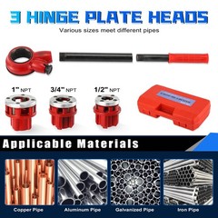 Pipe Threader Ratchet Kit， Manual Ratcheting Threading Tool Set with 3&hellip;