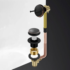 Oil Rubbed Bronze Bathtub Drain Tip-Toe Tub Trim Set with