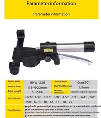 HHW-22B Manual Pipe Bender, Metal Pipe Bending Tool, 90&deg; Copper Pipe Bender