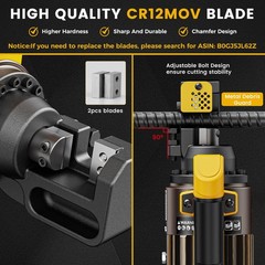 1000W Hydraulic Rebar Cutter, Cutting up to 5/8 Inch 4-16mm #5 Rebar, with Re&hellip;